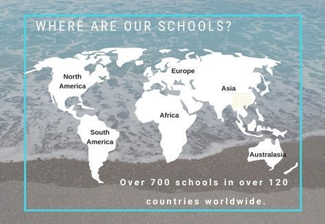 Where can I teach in an international school Search Associates ANZ map of the world